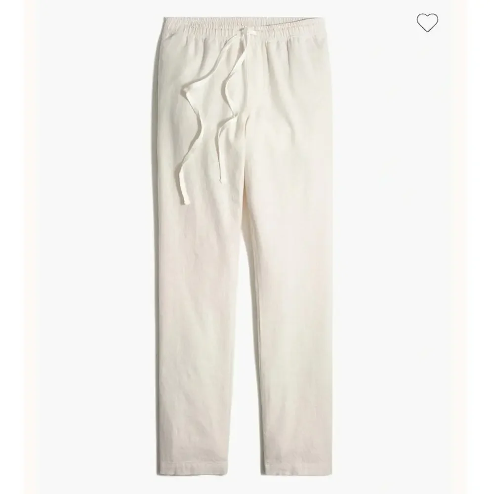 NWT J. Crew Relaxed-fit drawstring Studio Pant In Hemp-Cotton Blend Cream L